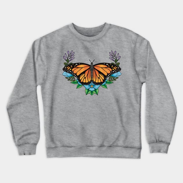 Monarch Butterfly Crewneck Sweatshirt by rvkhart